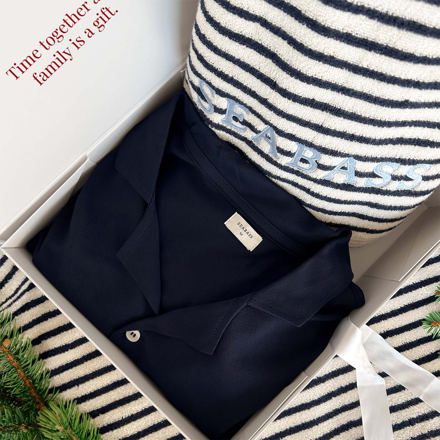 Gift Box Bundle Men Shirt Navy & Exclusive Towel