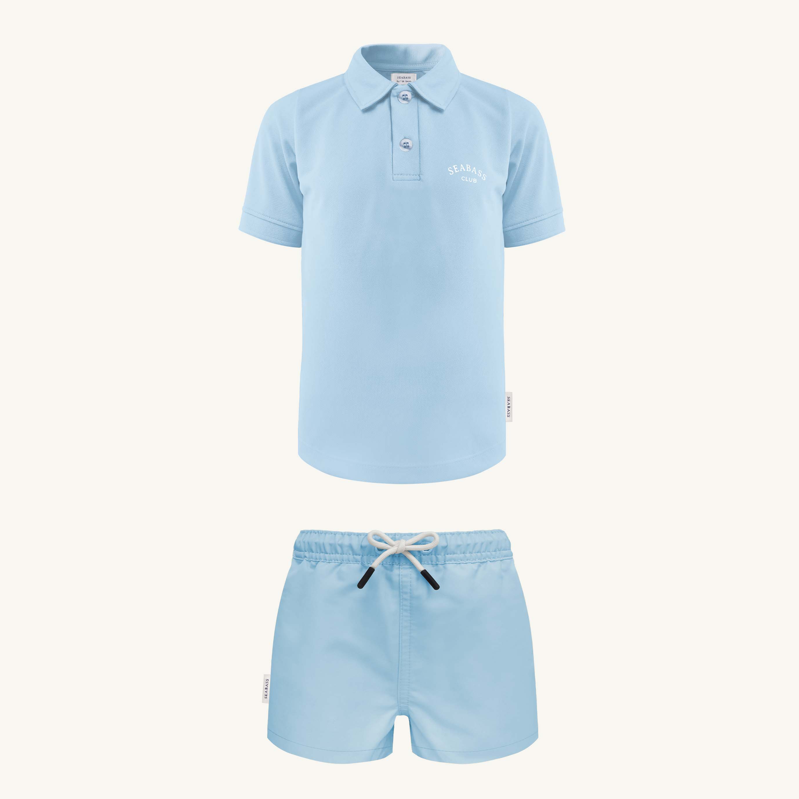 UV Swim Set - Short and Polo Clearwater Blue